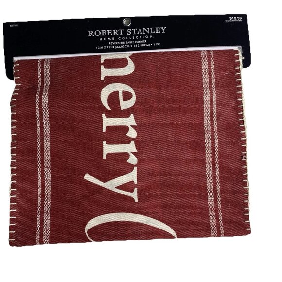 Reversible Table Runner 13” X  72” Merry Christmas Tis The Season Rustic Farm - Picture 1 of 7